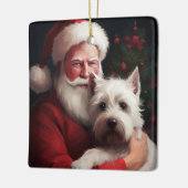 ウエストハイランドホワイトテリアサンタクロース セラミックオーナメント (左)