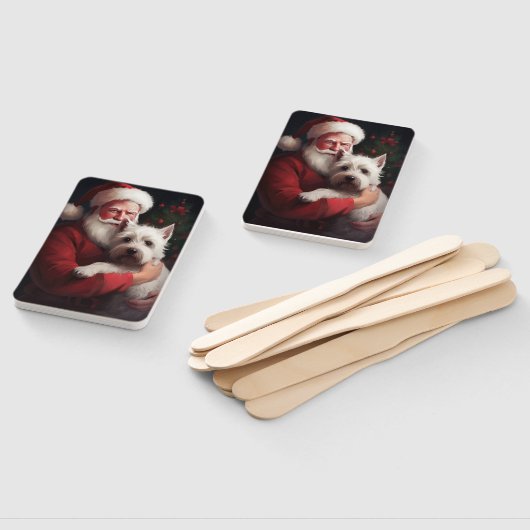 ウエストハイランドホワイトテリアサンタクロース ハンドファン (組立なし)