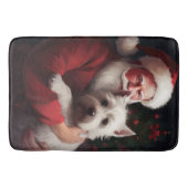 ウエストハイランドホワイトテリアサンタクロース バスマット (正面)