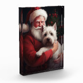 ウエストハイランドホワイトテリアサンタクロース フォトブロック (左)
