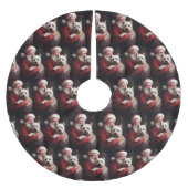 ウエストハイランドホワイトテリアサンタクロース ブラッシュドポリエステルツリースカート (正面)