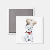 ウエストハイランドホワイトテリアシェフ マグネット (正面/裏面)