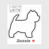 ウエストハイランドホワイトテリアシルエットウェスティードッグ シール (シート)