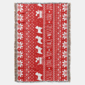 ウエストハイランドホワイトテリアスクリスマスウェスティードッグ スローブランケット (正面縦)