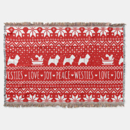 ウエストハイランドホワイトテリアスクリスマスウェスティードッグ スローブランケット