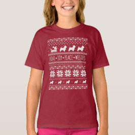 ウエストハイランドホワイトテリアスクリスマスウェスティードッグ Tシャツ