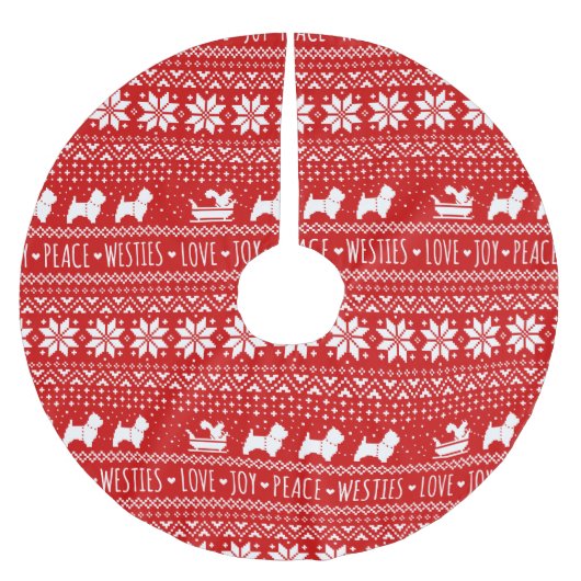 ウエストハイランドホワイトテリアズウェスティードッグズホリデイB ブラッシュドポリエステルツリースカート (正面)