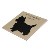 ウエストハイランドホワイトテリアドッグシルエット タイル (側面)