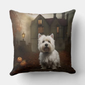 ウエストハイランドホワイトテリアハロウィーン怖 クッション (裏面)