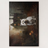 ウエストハイランドホワイトテリアハロウィーン怖 ジグソーパズル (縦)