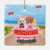 ウエストハイランドホワイトテリアバレンタインズデイトラック セラミックオーナメント (裏面)