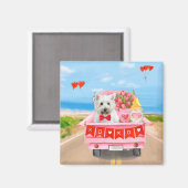 ウエストハイランドホワイトテリアバレンタインズデイトラック マグネット (正面/裏面)