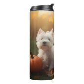 ウエストハイランドホワイトテリアパピーオータムカボチャ タンブラー (回転左)