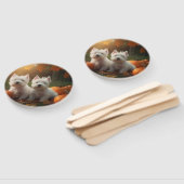 ウエストハイランドホワイトテリアパピーオータムカボチャ ハンドファン (組立なし)