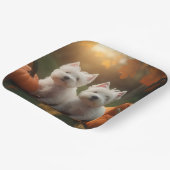 ウエストハイランドホワイトテリアパピーオータムカボチャ ペーパープレート (傾斜あり)