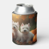 ウエストハイランドホワイトテリアパピーオータムカボチャ 缶クーラー (缶正面)