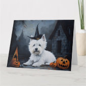 ウエストハイランドホワイトテリアパンプキンハロウィーン カード (正面)