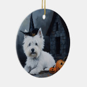 ウエストハイランドホワイトテリアパンプキンハロウィーン セラミックオーナメント (右)