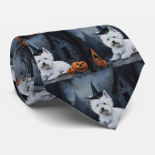 ウエストハイランドホワイトテリアパンプキンハロウィーン ネクタイ (ロール)