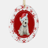 ウエストハイランドホワイトテリアレッドスノーフレーク セラミックオーナメント (右)