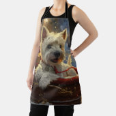 ウエストハイランドホワイトテリアードッグクリスマスフェスティバル エプロン (インサイチュ)