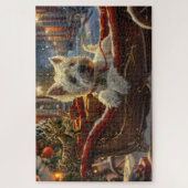 ウエストハイランドホワイトテリアードッグクリスマスフェスティバル ジグソーパズル (縦)