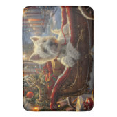 ウエストハイランドホワイトテリアードッグクリスマスフェスティバル バスマット (正面縦)