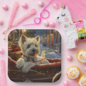 ウエストハイランドホワイトテリアードッグクリスマスフェスティバル ペーパープレート (パーティー)