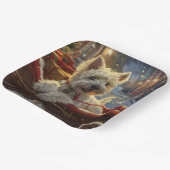 ウエストハイランドホワイトテリアードッグクリスマスフェスティバル ペーパープレート (傾斜あり)