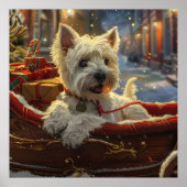 ウエストハイランドホワイトテリアードッグクリスマスフェスティバル ポスター (正面)