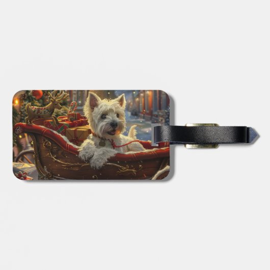 ウエストハイランドホワイトテリアードッグクリスマスフェスティバル ラゲッジタグ (裏面横)