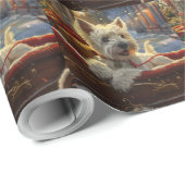 ウエストハイランドホワイトテリアードッグクリスマスフェスティバル ラッピングペーパー (ロールコーナー)