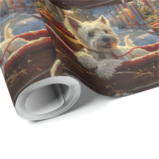ウエストハイランドホワイトテリアードッグクリスマスフェスティバル ラッピングペーパー (ロールコーナー)
