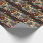 ウエストハイランドホワイトテリアードッグクリスマスフェスティバル ラッピングペーパー (角)