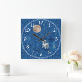 ウエストハイランドホワイトテリア時計 スクエア壁時計 (ホーム)