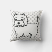 ウエストハイランドホワイトテリア漫画の犬と歩き クッション (裏面)