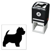 ウエストハイランドホワイトテリア犬の毛のシルエット セルフインキングスタンプ (インサイチュ)
