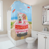 ウエストハイランドホワイトテリア犬バレンタインデー シャワーカーテン (インサイチュ)