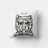 ウエストハイランドホワイトテリア犬 クッション (正面)