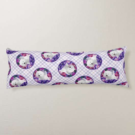 ウエストハイランドホワイトテリア絵を描ーのウェスティードッグ ボディピロー (裏面)