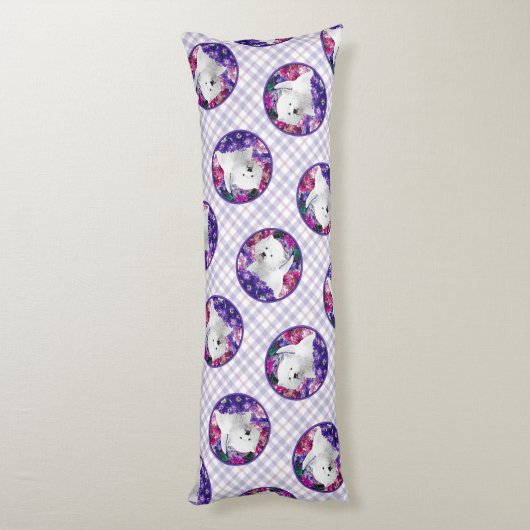 ウエストハイランドホワイトテリア絵を描ーのウェスティードッグ ボディピロー (裏面 (縦))