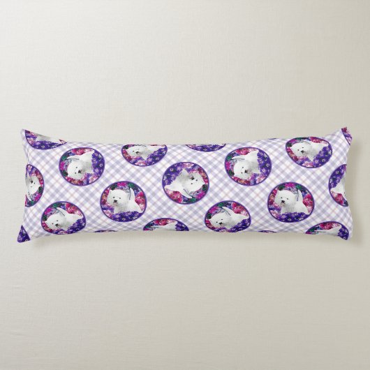 ウエストハイランドホワイトテリア絵を描ーのウェスティードッグ ボディピロー (正面)