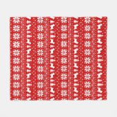 ウエストハイランドホワイトテリア |ウェスティークリスマス フリースブランケット (正面(横))