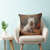 ウエストハイランドホワイトテリアin紅葉秋 クッション (椅子)