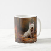 ウエストハイランドホワイトテリアin紅葉秋 コーヒーマグカップ (正面右)