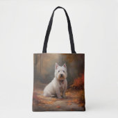 ウエストハイランドホワイトテリアin紅葉秋 トートバッグ (正面)