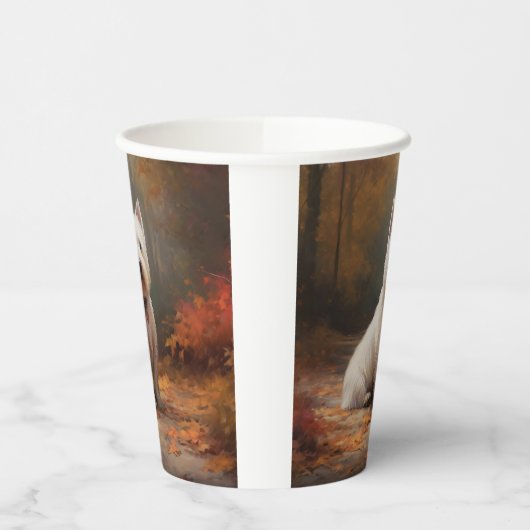 ウエストハイランドホワイトテリアin紅葉秋 紙コップ (左)