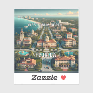 ウエストパームビーチフロリダ3インチビニールステッカー シール