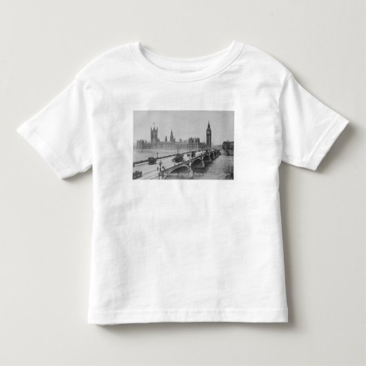 ウエストミンスター橋そして家の トドラーTシャツ (正面)