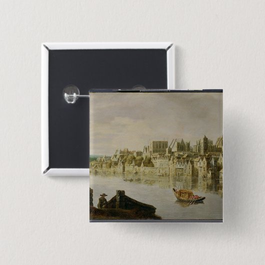 ウエストミンスター階段、c.1630 (pのテムズの油 缶バッジ (正面&裏面)